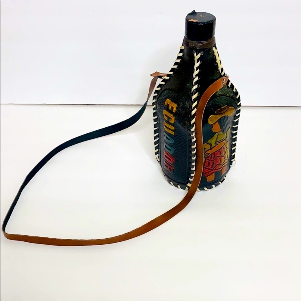 Handmade Ecuador Stitched Travel Bottle | Imported Handmade Interior Design